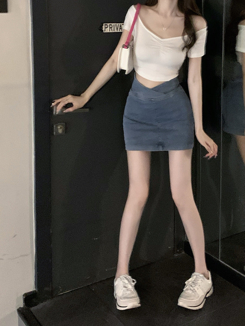 【bottoms】AラインデニムスカートG22400