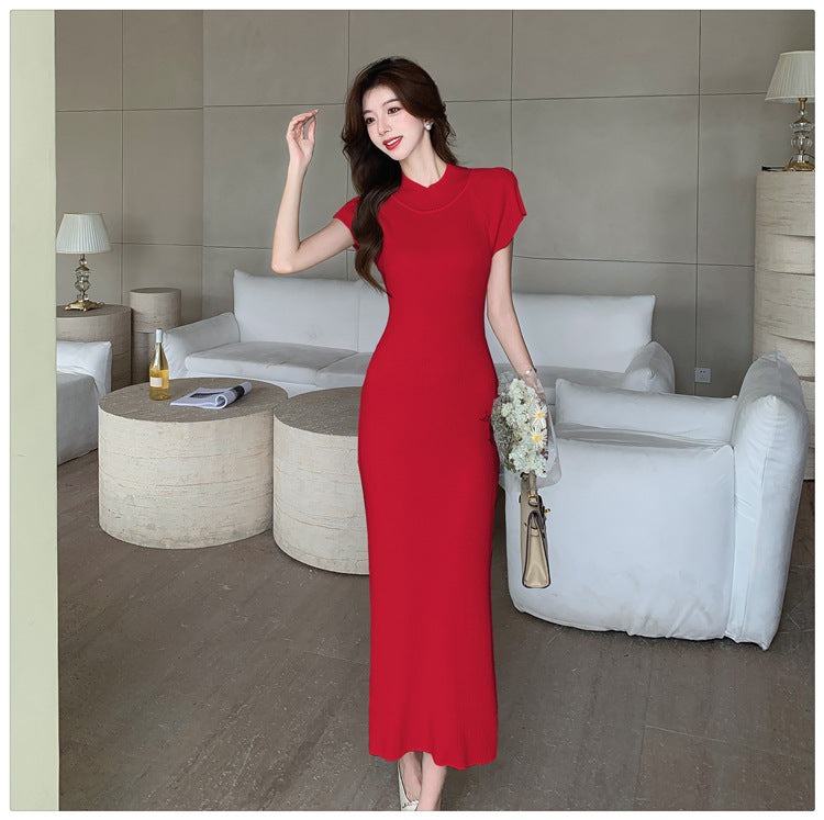 【dress】体型カバーニットワンピースG21965