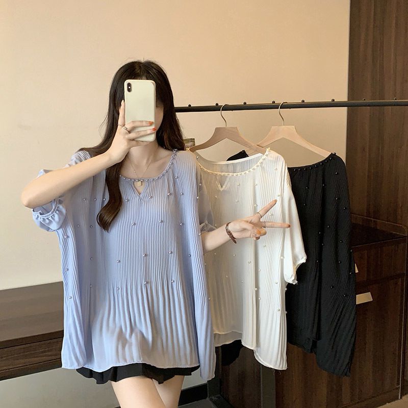 【tops】シフォンランタンスリーブブラウスG22045