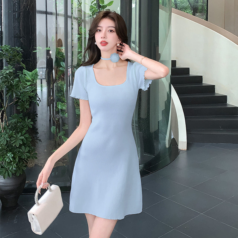 【dress】UネックニットワンピースG22122