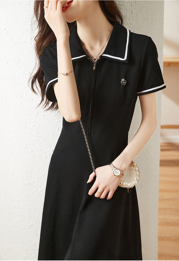 【dress】ファッション折り襟デートワンピースG21935
