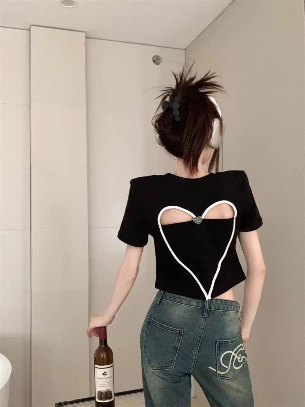 【tops】ハート柄TシャツG22036