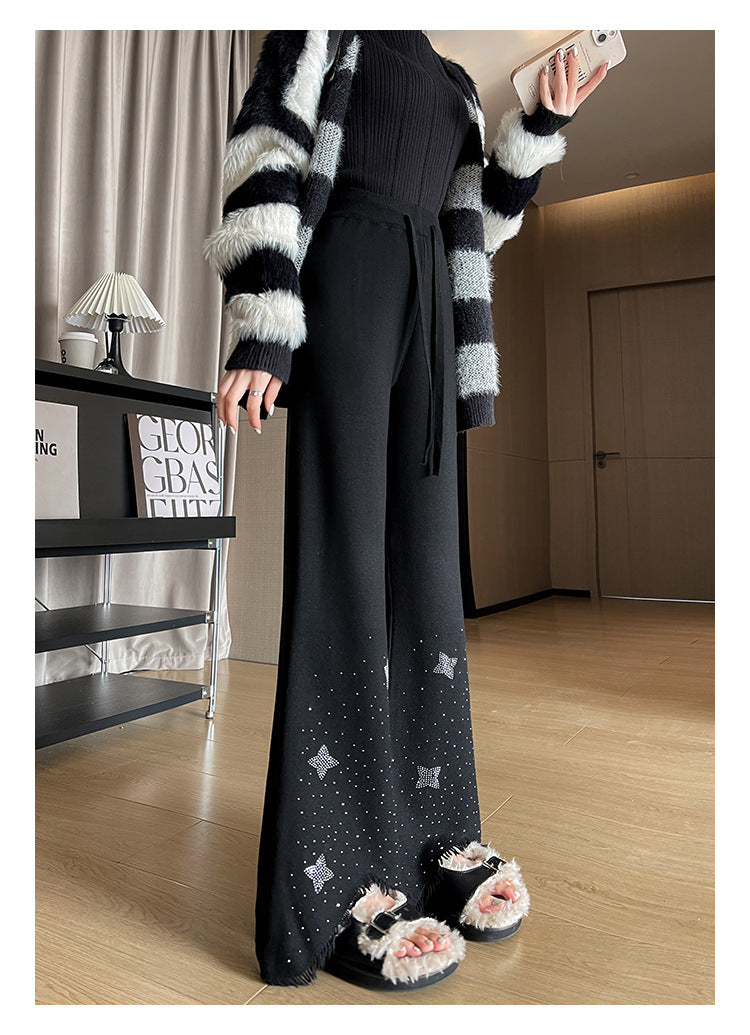 【bottoms】3色ニットラッパズボンG24520