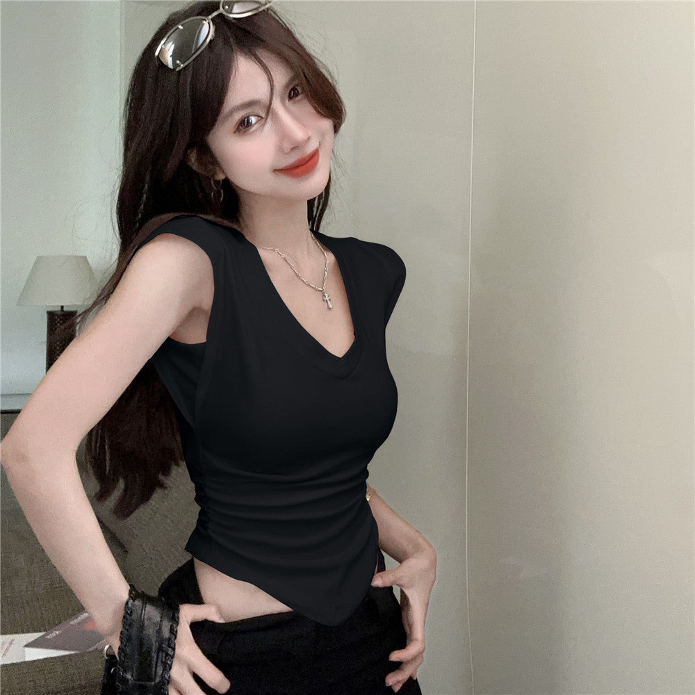 【tops】VネックフレンチスリーブTシャツG22056