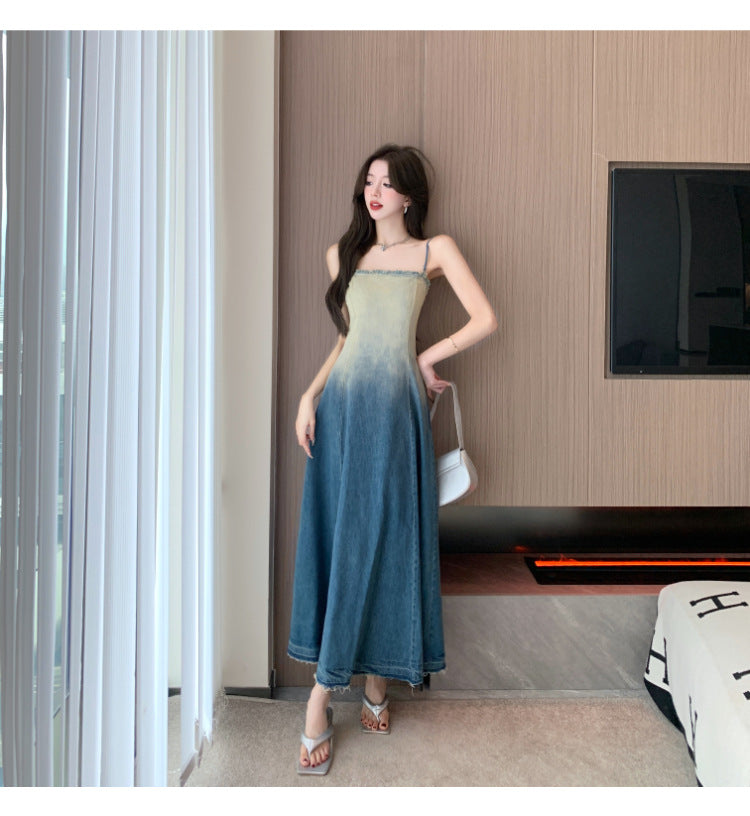 【dress】グラデーションデートデニムキャミワンピースG22151