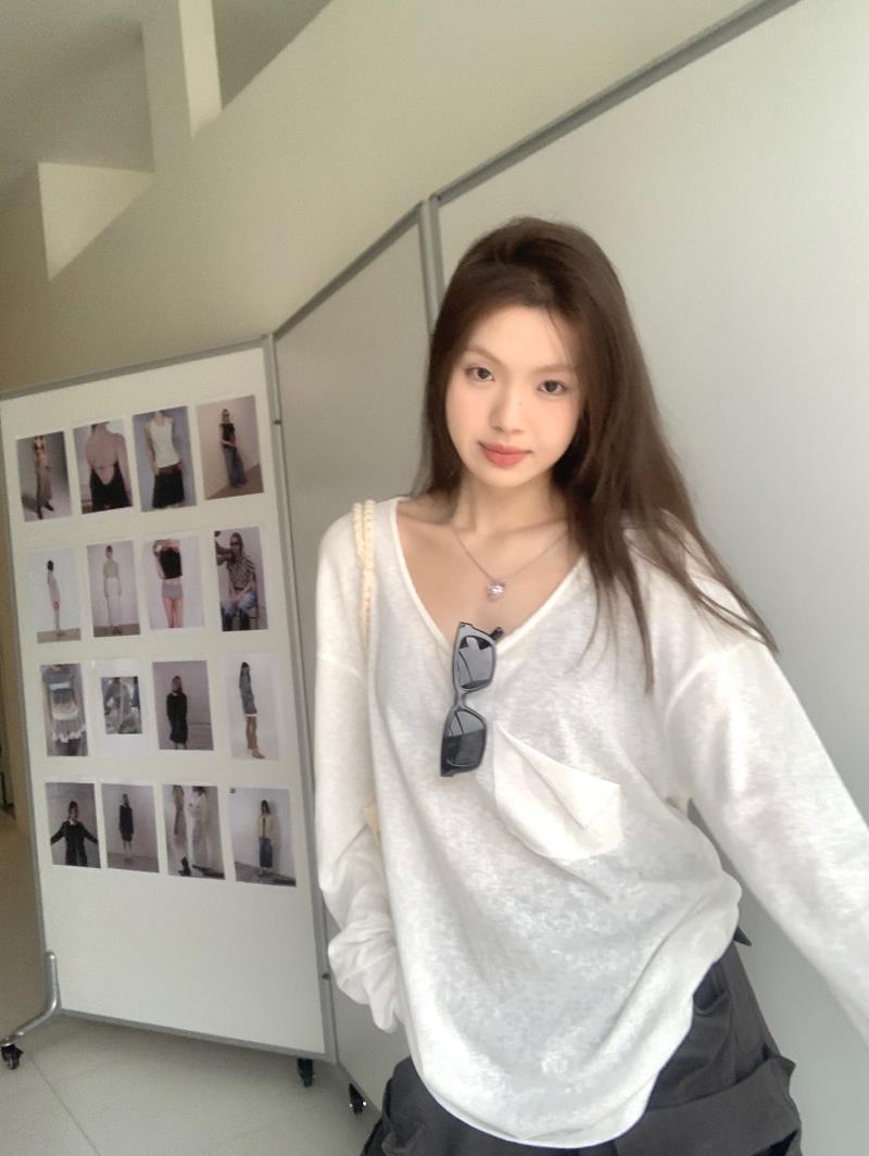 【tops】長袖ゆったりTシャツF7884