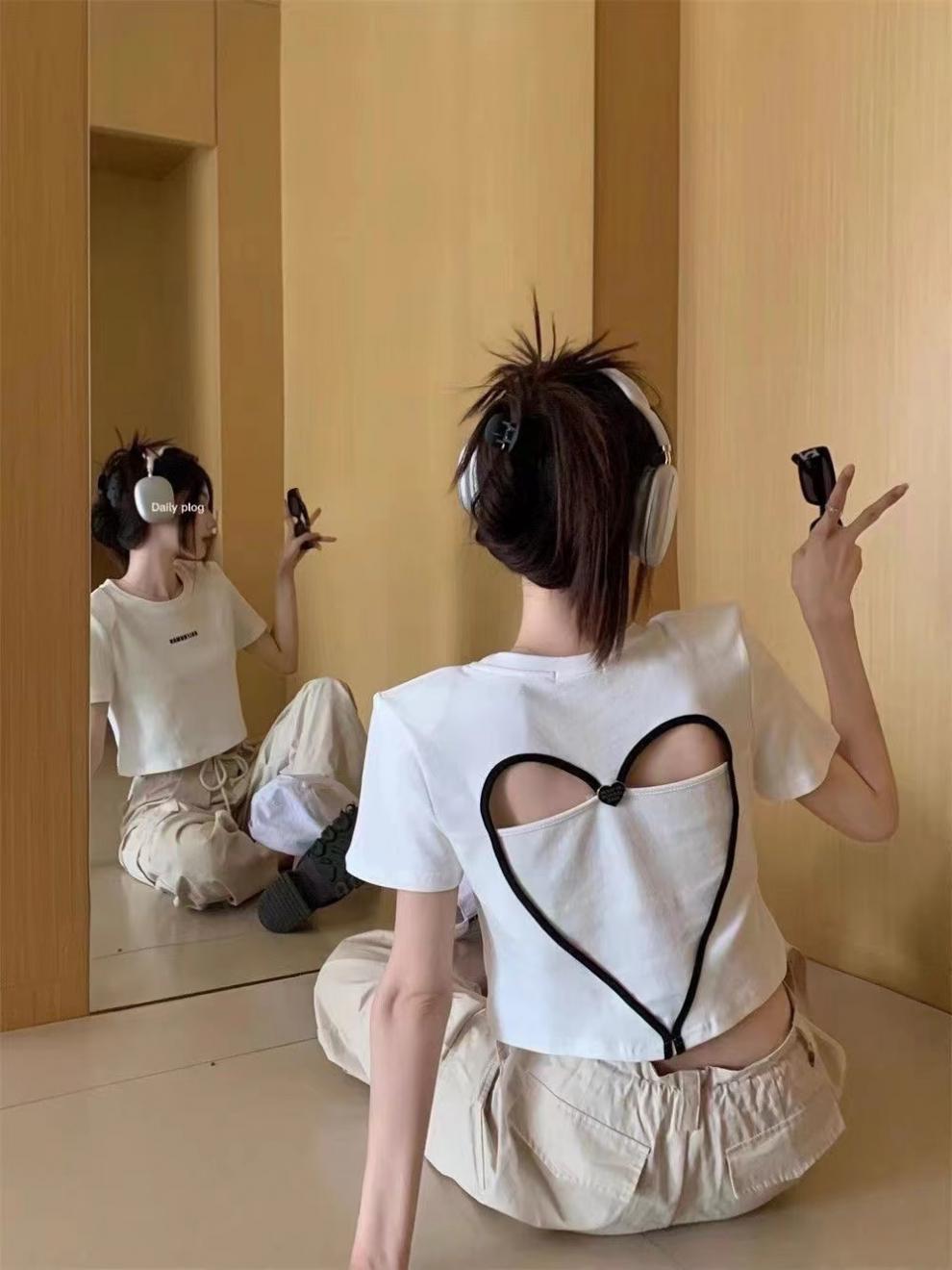 【tops】ハート柄TシャツG22036