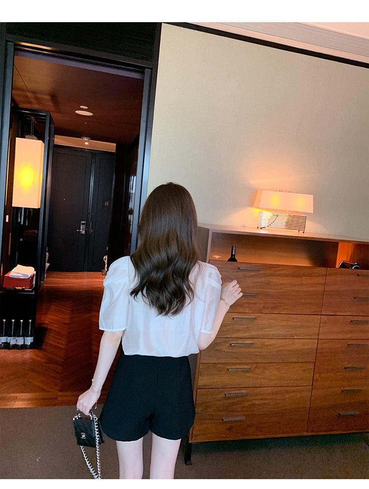 【tops】フリルパフスリーブ ブラウスG21807