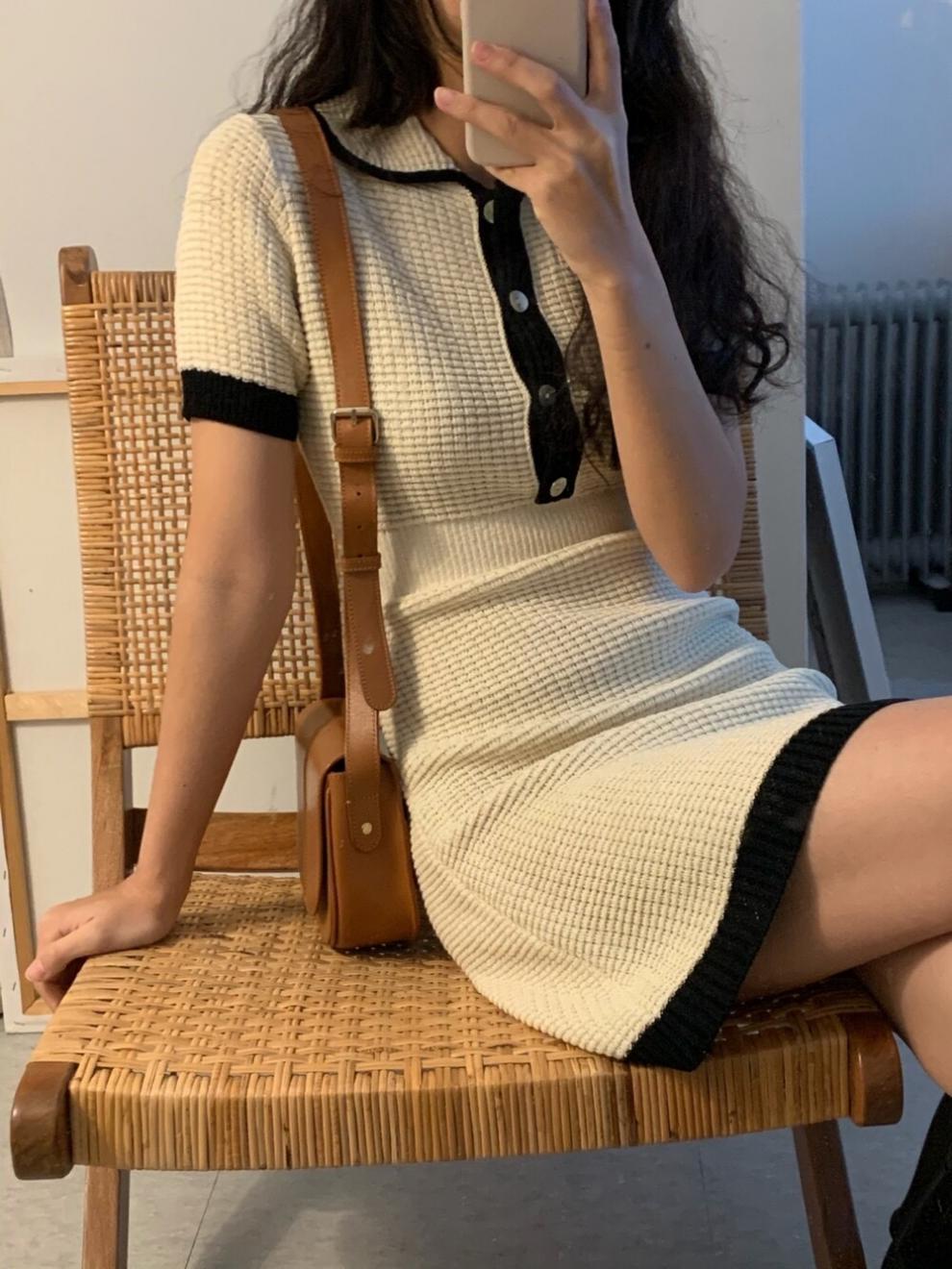 【dress】体型カバーニットワンピースG22103