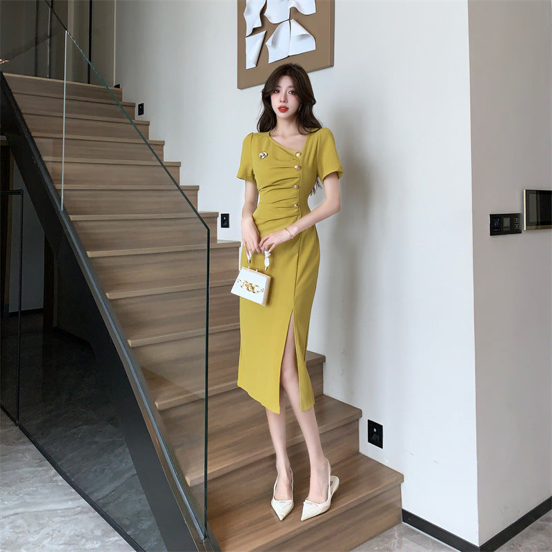 【dress】VネックスリットデートワンピースG22544