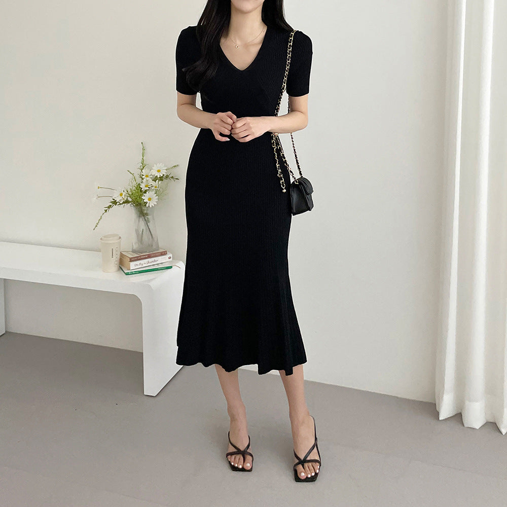 【dress】VネックニットワンピースG21815