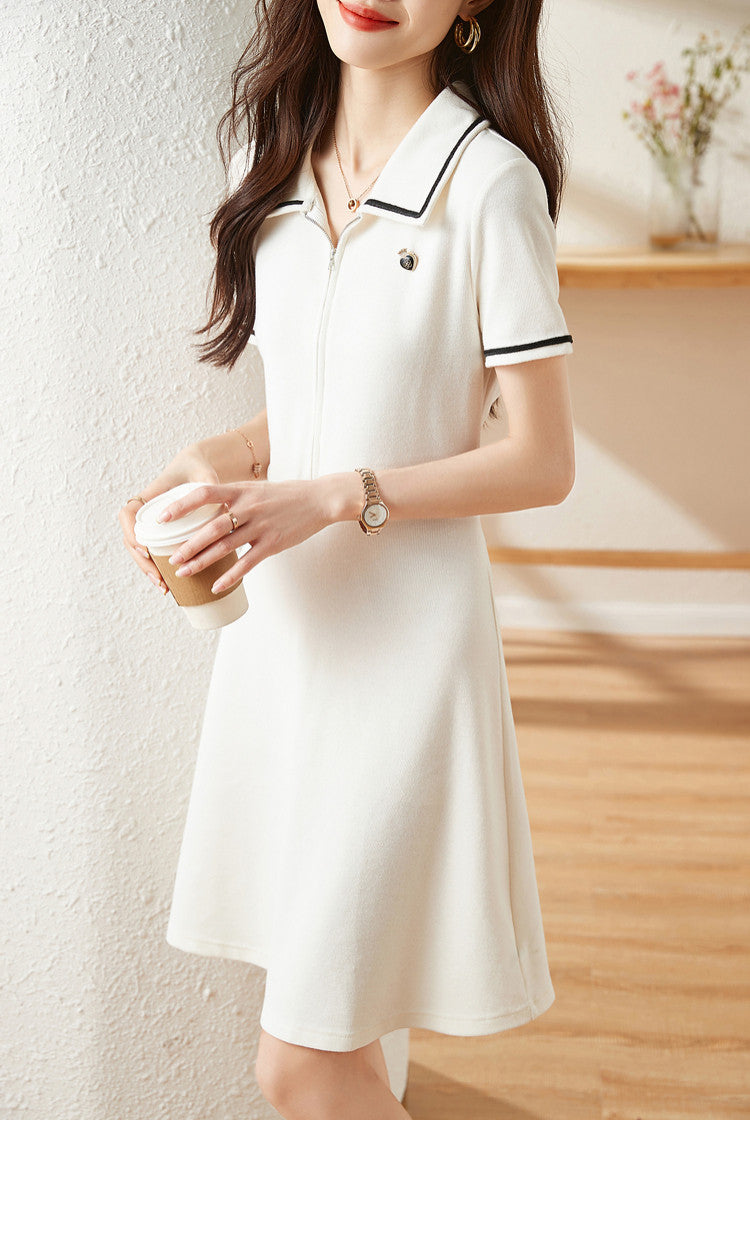 【dress】ファッション折り襟デートワンピースG21935