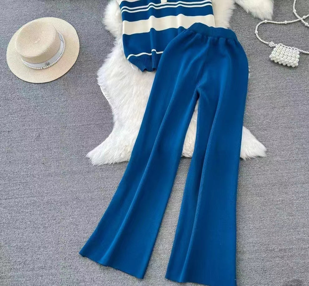 【set】ニットトップス+ガウチョパンツ2点セットG21926