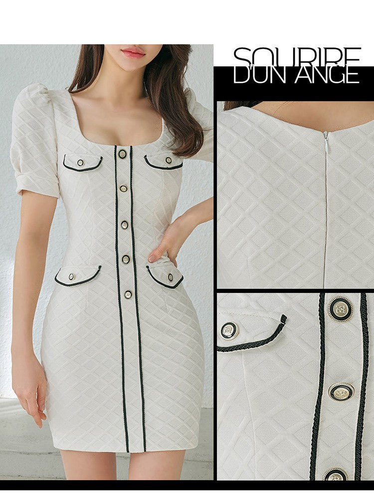 【dress】スクエアネックタイトデートワンピースG21691