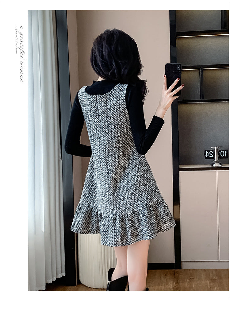 【set】秋冬トップス+フリルワンピース2点セットG24559