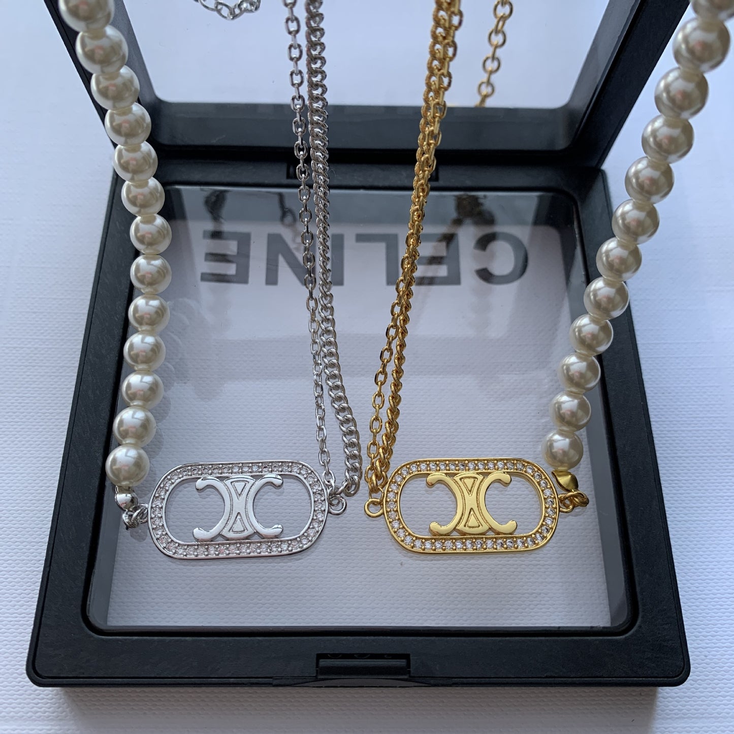 【小物】2色展開パールネックレスアクセサリーG21750