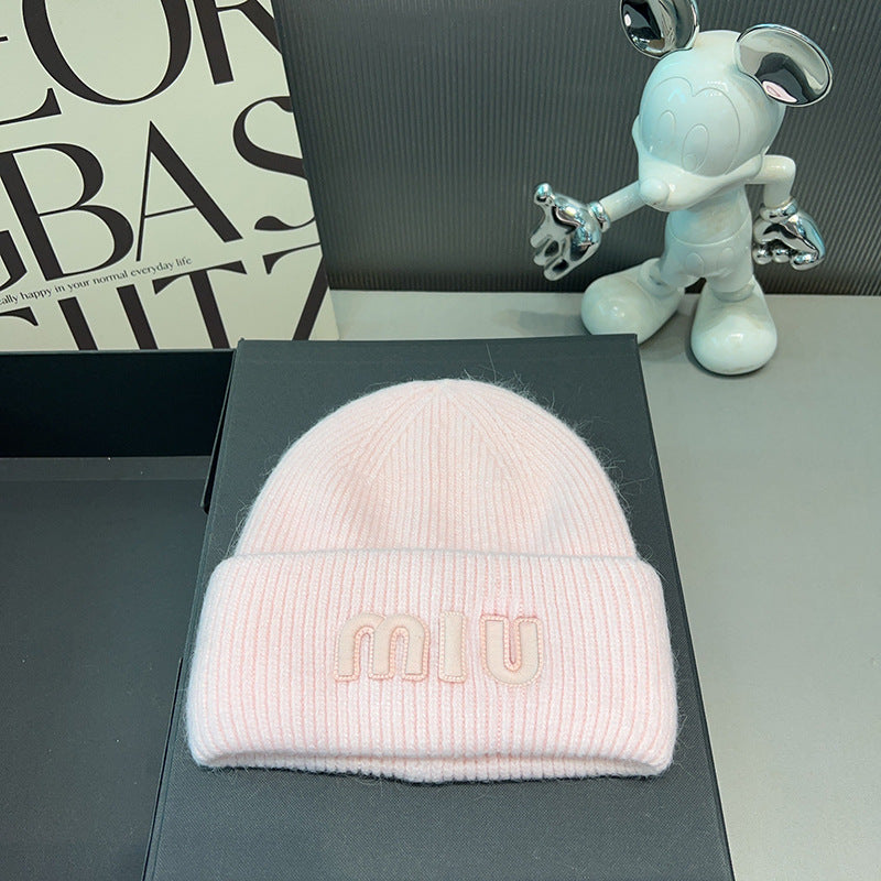 【小物】英字柄ニット帽子F8441