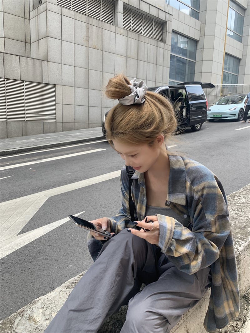 【tops】チェック柄シャツトップス M25664
