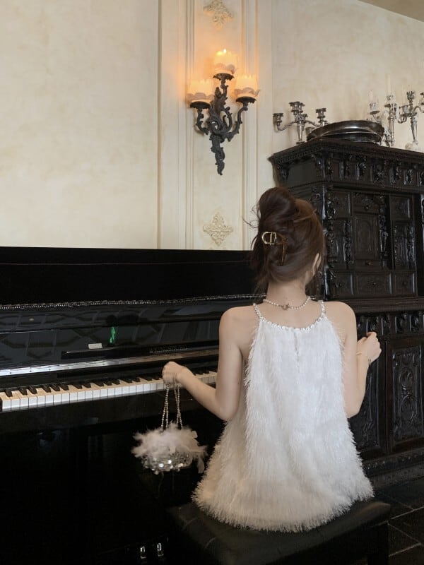 【dress】ビジューホルターネックワンピース M24775
