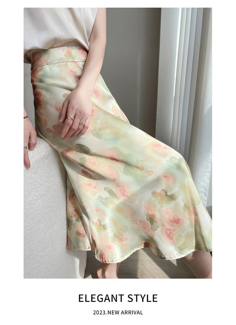 【bottoms】プリントAラインスカートG20935