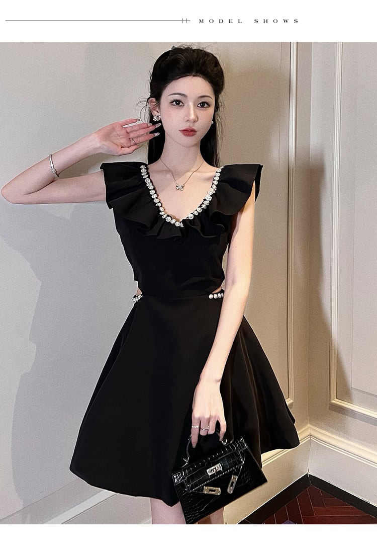 【dress】ダイヤモンドフリルVネックワンピース G21503