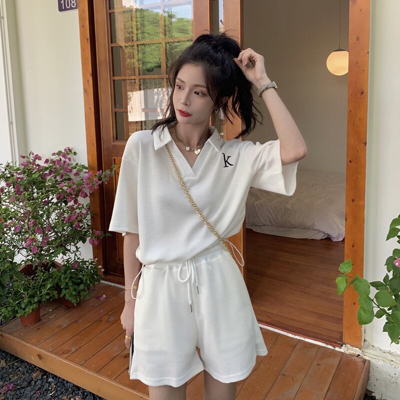 【set】美感いっぱい韓国系ファッション着痩せ着心地良いスウィート洋気2点セット G0651