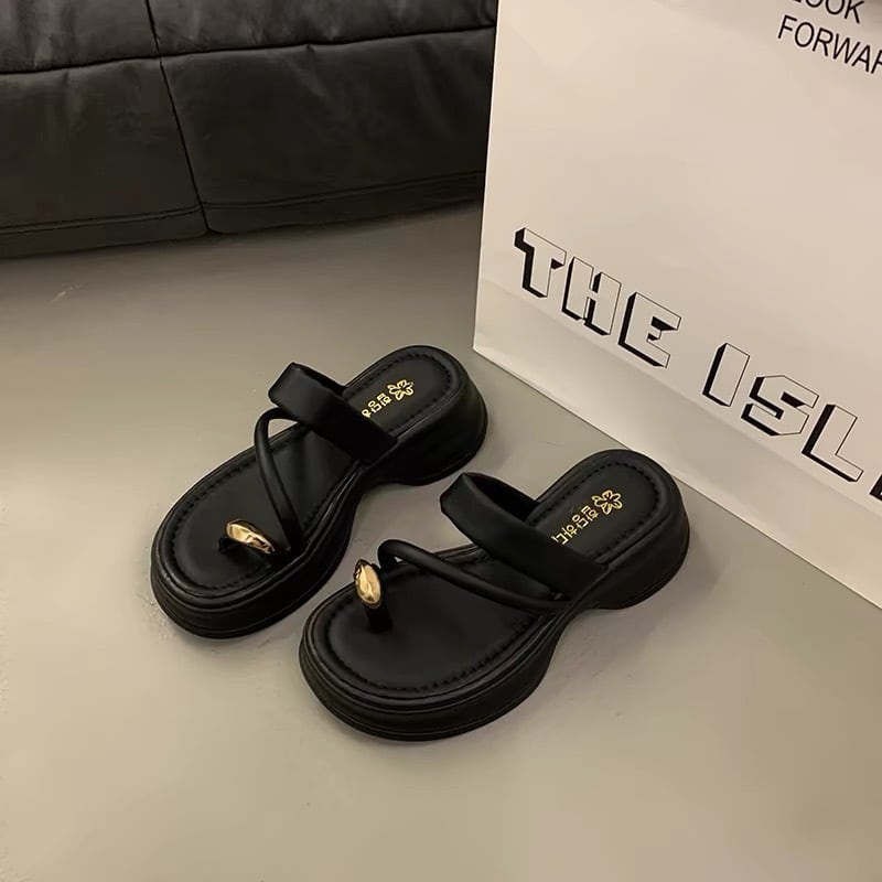 【shoes】2色厚底スリッパF7497