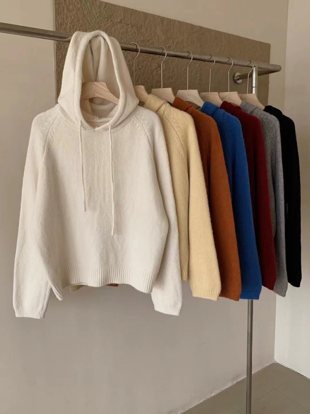 【tops】フード付きニットセーター M27243