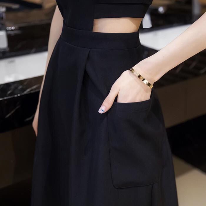 【dress】OL通勤気質満点レトロラウンドネック着痩せハイウエストワンピースF0003