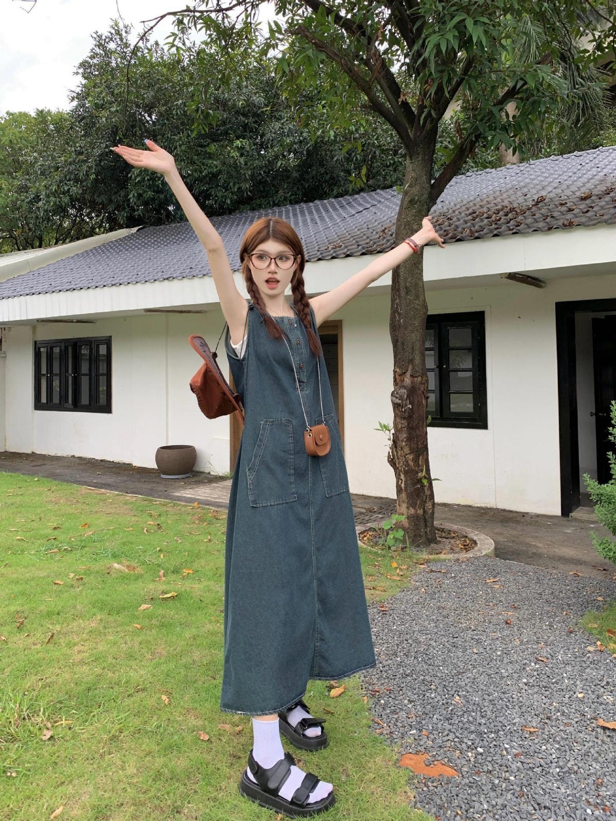 【dress】ノースリーブデニムワンピース M25107