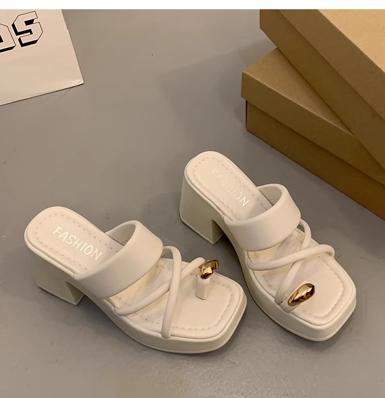 【shoes】2色厚底スリッパF7498