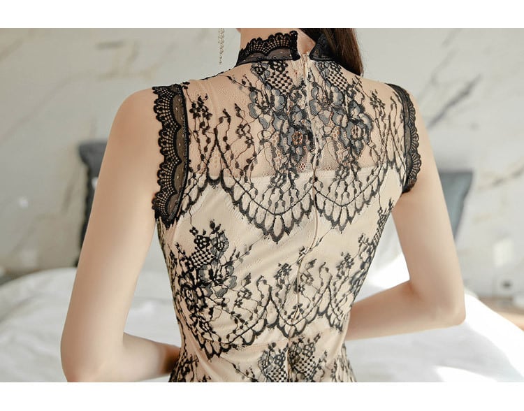 【dress】レース切り替えタイトワンピース G21185