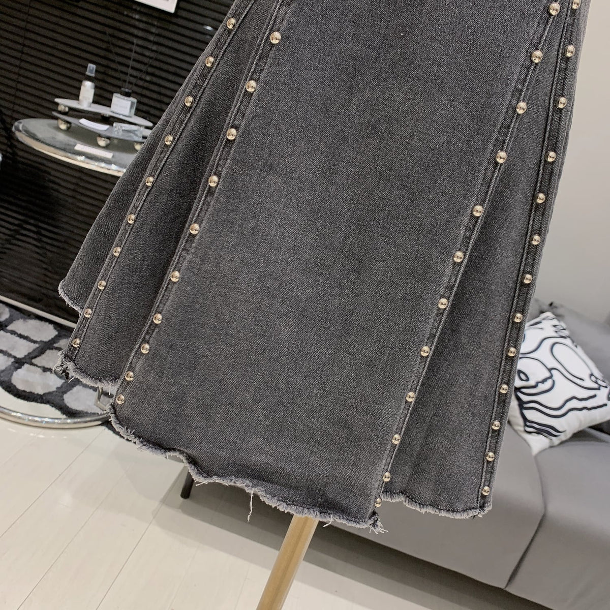 【set】ビーズ付きデニムキャミワンピース×デニムジャケットセット M26346