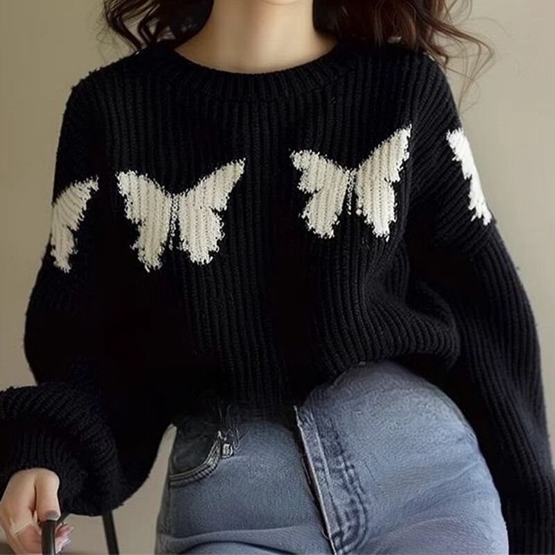 【tops】プリントニットセーター M29151