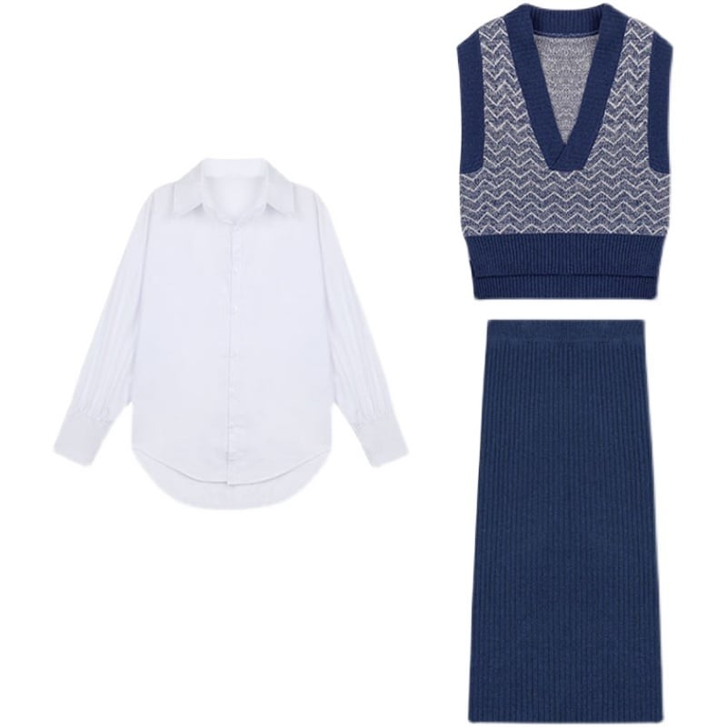 【set】秋フランス風上品な質感!気質満点お洒落レトロスウィート着心地良い3点セット G2465