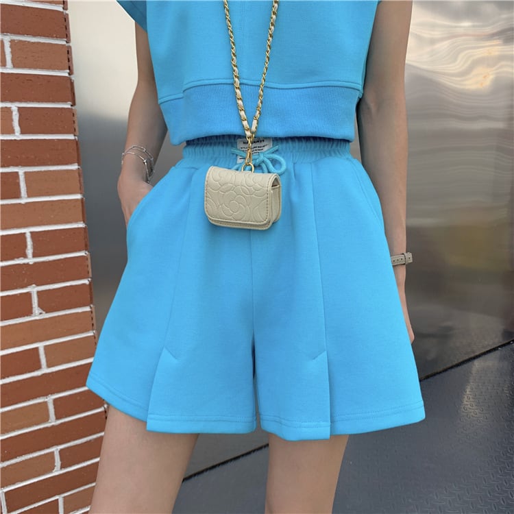 【set】3色Tシャツ+ショートパンツ2点セットF7531