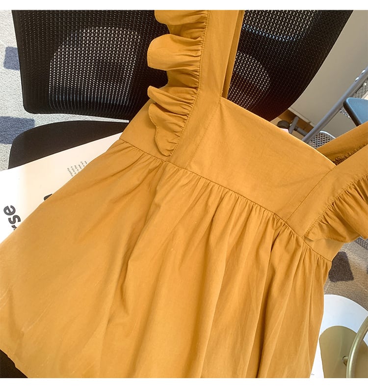 【tops】2色フレンチスリーブタンクトップF7503