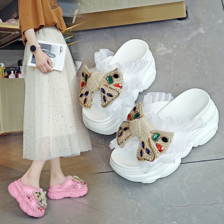 【shoes】新作4色履きやすい合わせやすいシンプル無地キレー目厚底サンダル