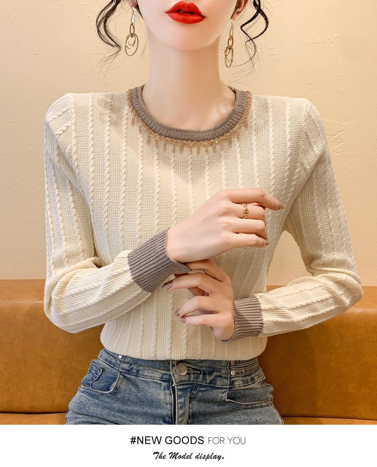 【tops】クルーネックニットトップス M27423
