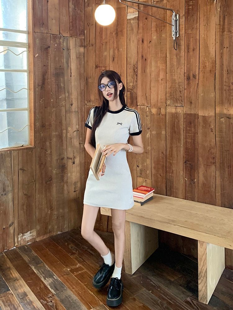 【dress】ラウンドネックタイトワンピースF7717