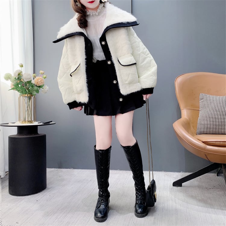 【outer】裹起毛ショートダウン M28274