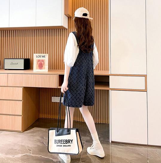 【set】無地Tシャツ+サロペット2点セットF7372