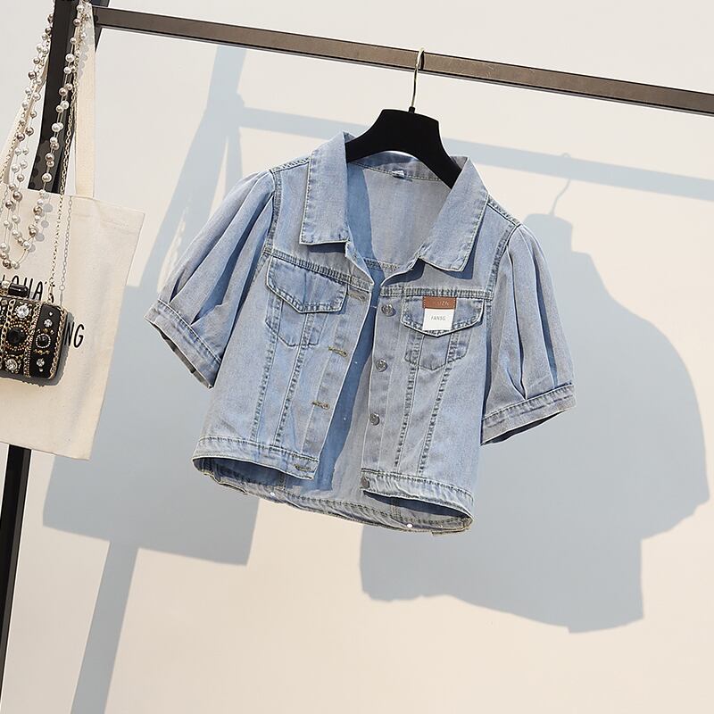 【set】好感度満載!半袖デニムジャケット+着痩せ花柄キャミワンピース2点セットF0113