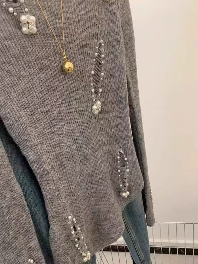 【tops】パールニットセーター M29309