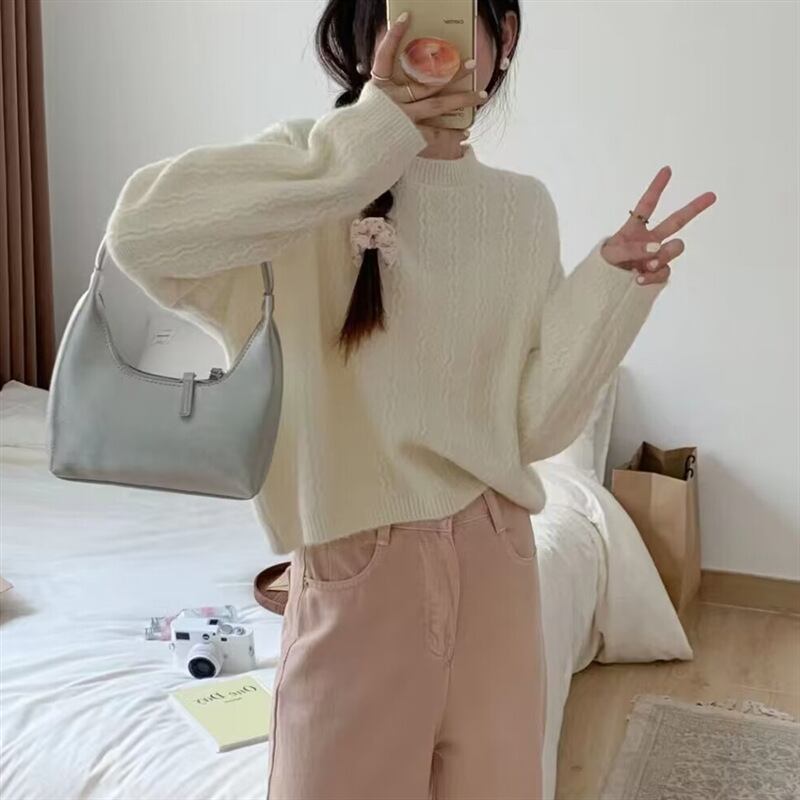 【tops】クルーネックニットセーター M18495