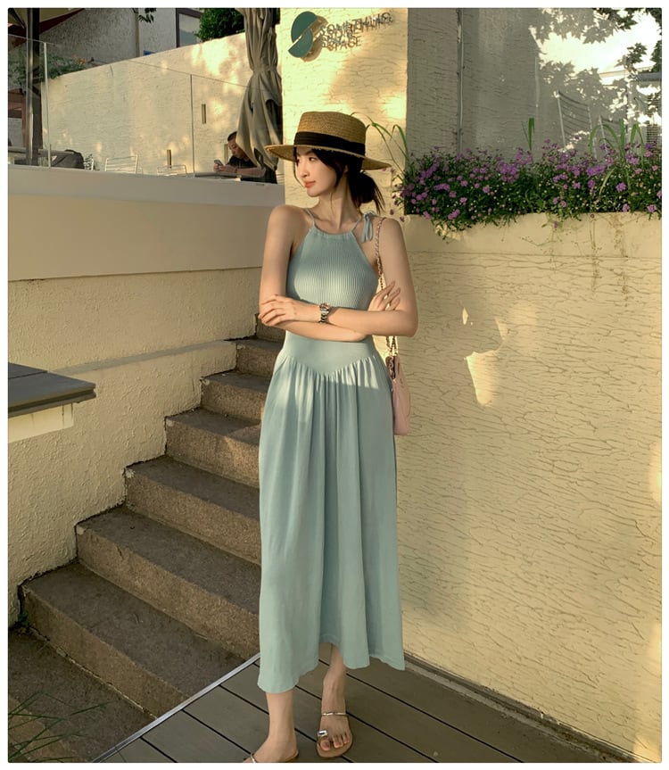 【dress】ホルターネックニットワンピース M24580