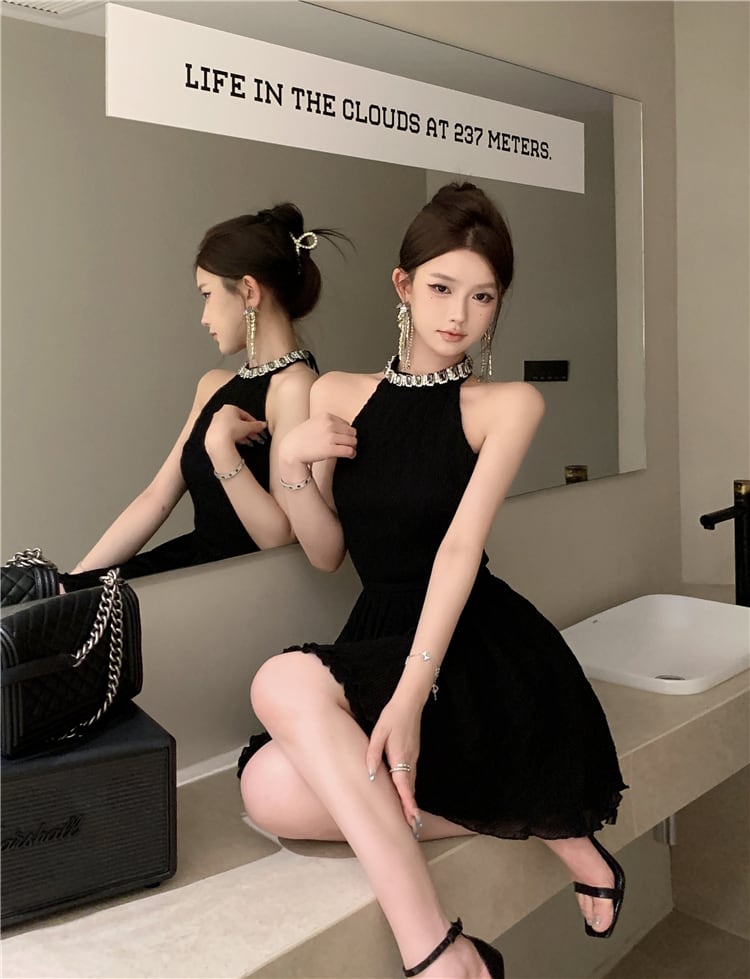 【dress】ビジューノースリーブワンピース M24140