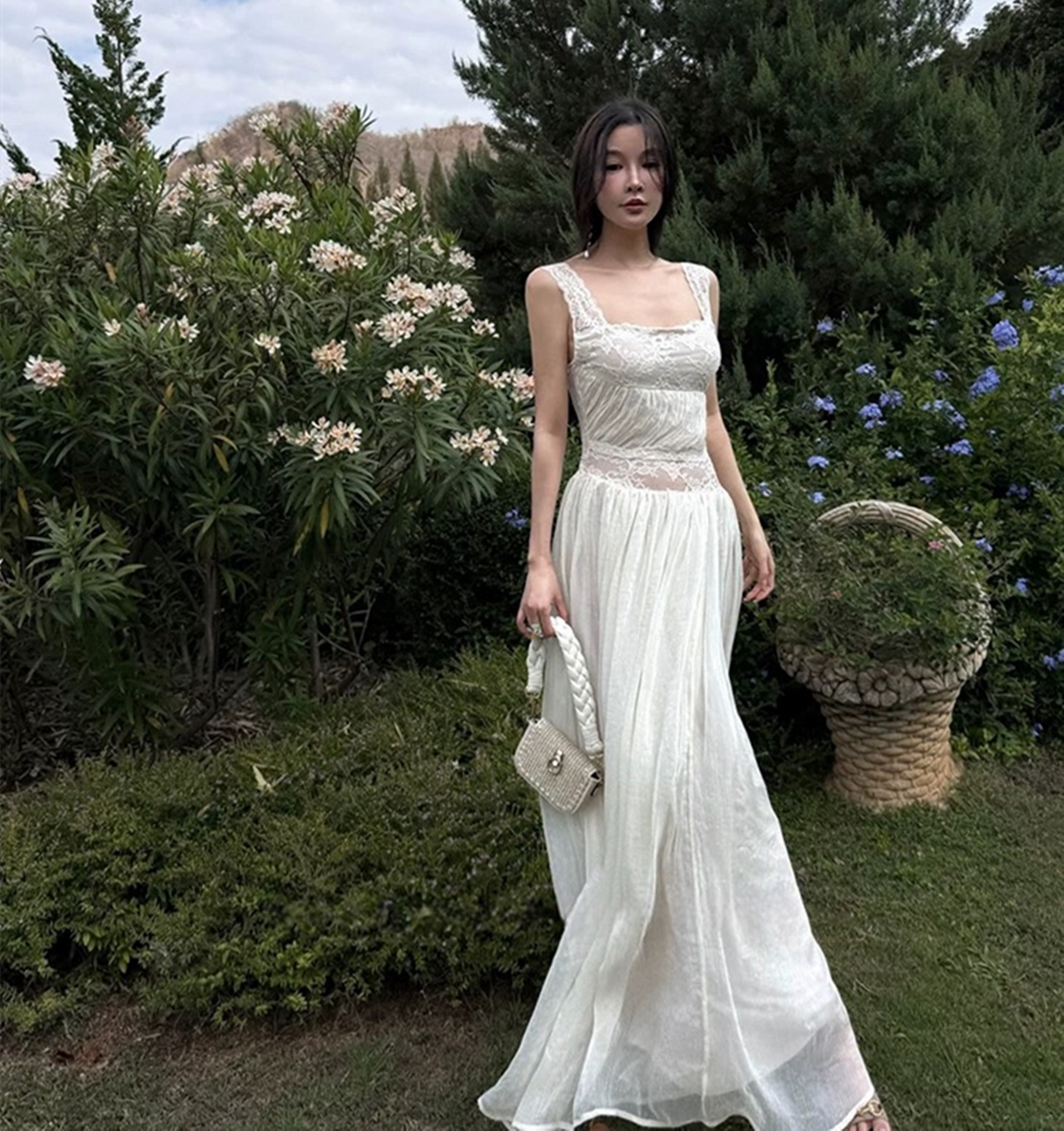 【dress】バックオーポンロングワンピース N3548