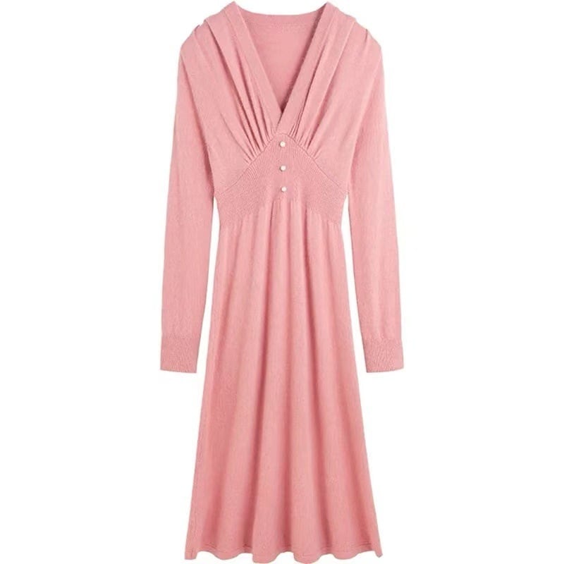 【dress】Vネックニットワンピース M27409