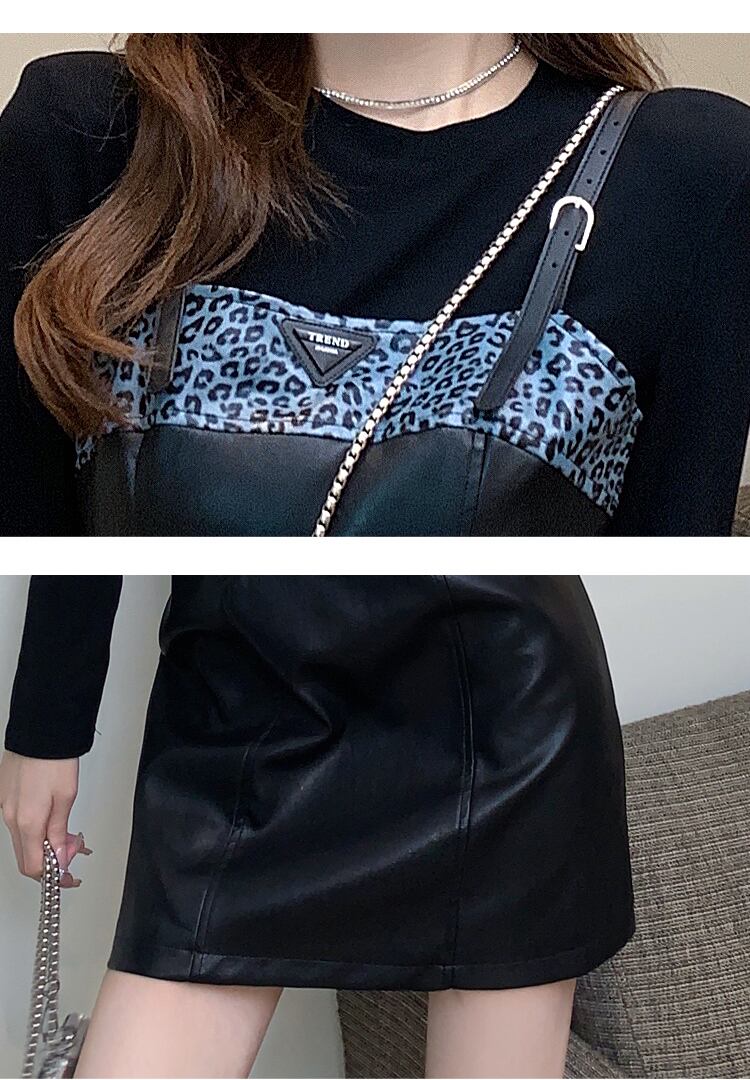 【set】長袖トップス+キャミワンピース体型カバー2点セット G2613